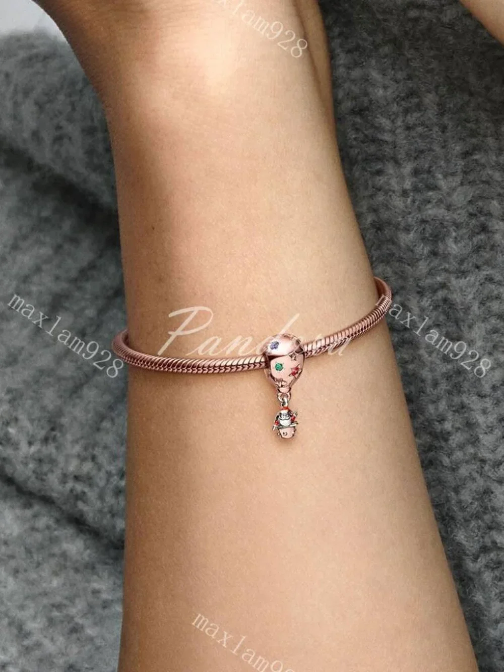 Pandora Two-tone Santa Claus in Hot Air Balloon Charm